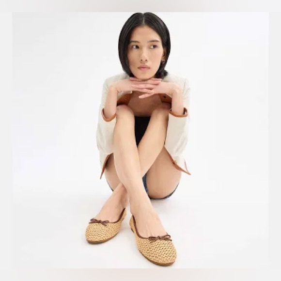 COACH Women's Abigail C Raffia Ballet Flats - Picture 5 of 13